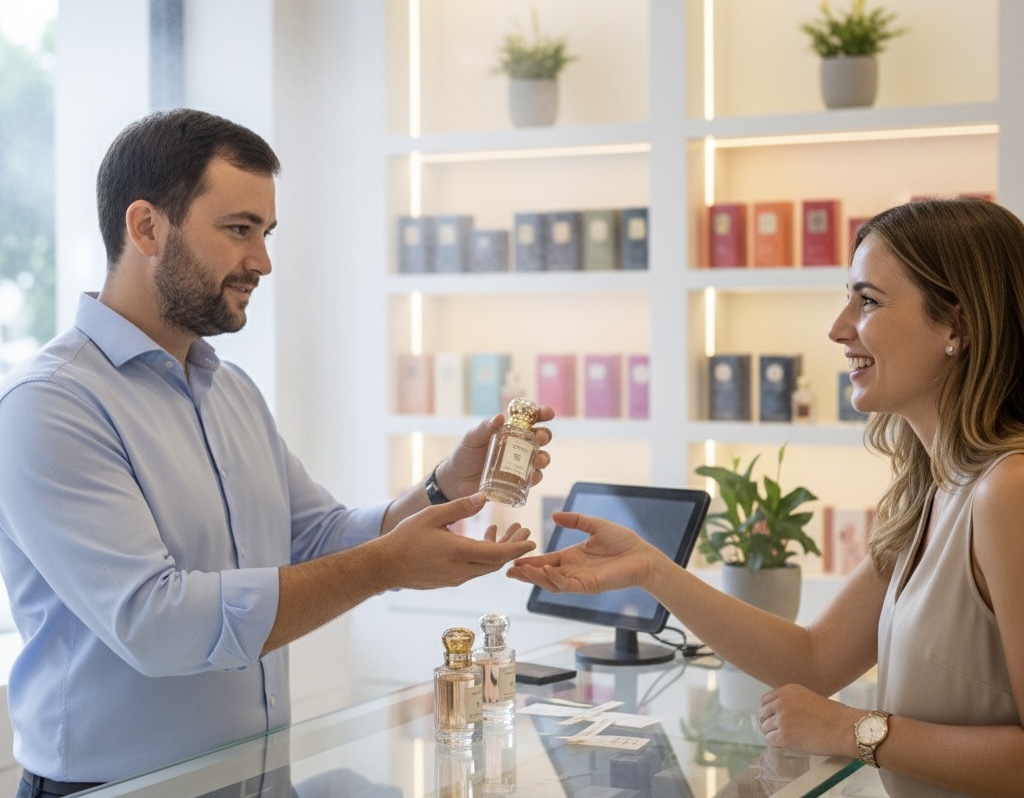 Cody Zeuner selling perfume